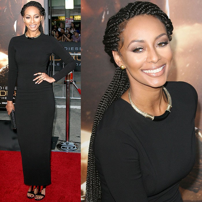 Keri Hilson in a figure-hugging dress at the premiere of Riddick