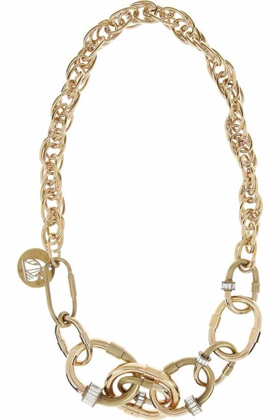Lanvin Gold-Tone Crystal Link Necklace