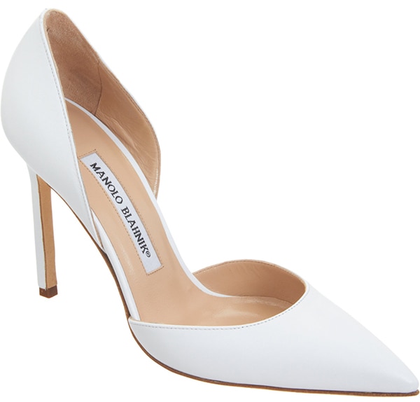 White Manolo Blahnik "Tayler" Pumps