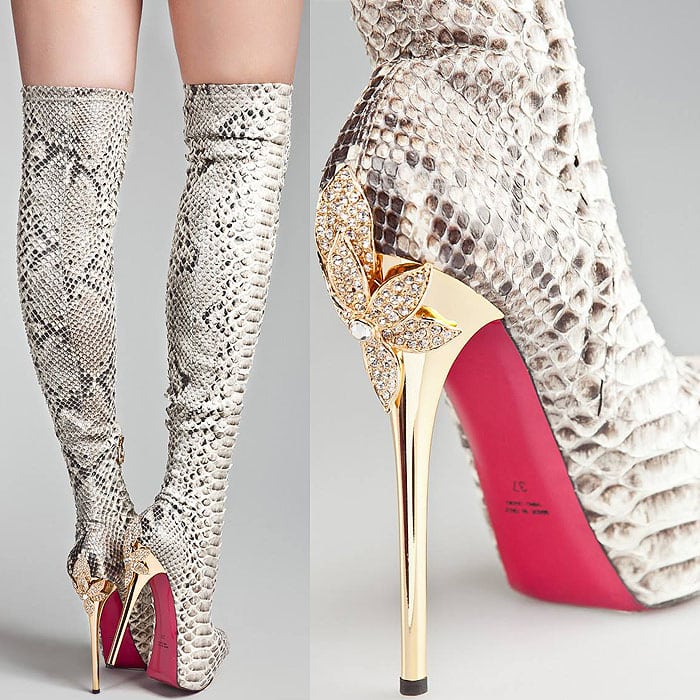 Snake print Massimo Dogana high heel boots