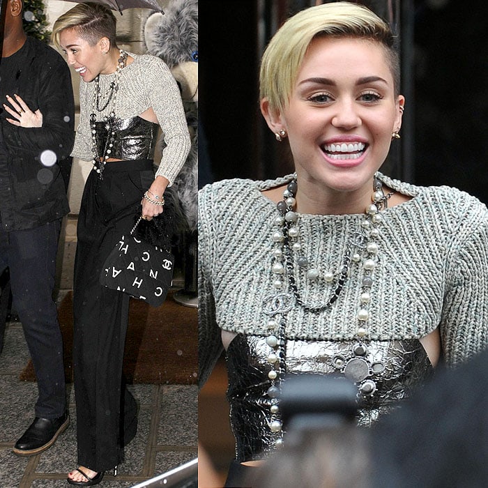 Miley Cyrus exiting the NRJ studios in Paris