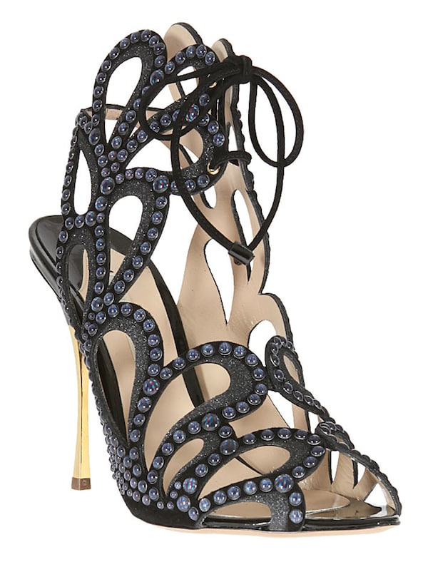 Nicholas Kirkwood Black Suede Cutout Sandals