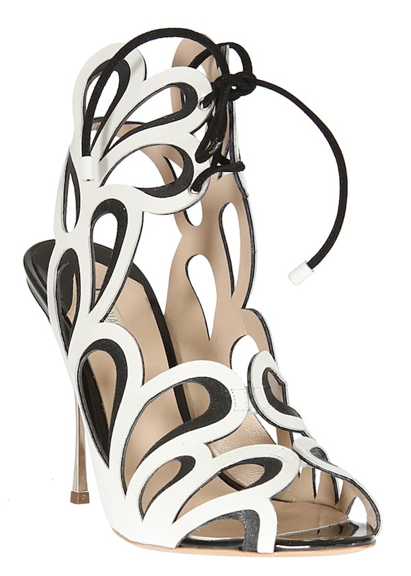 Nicholas Kirkwood White Leather Cutout Sandals