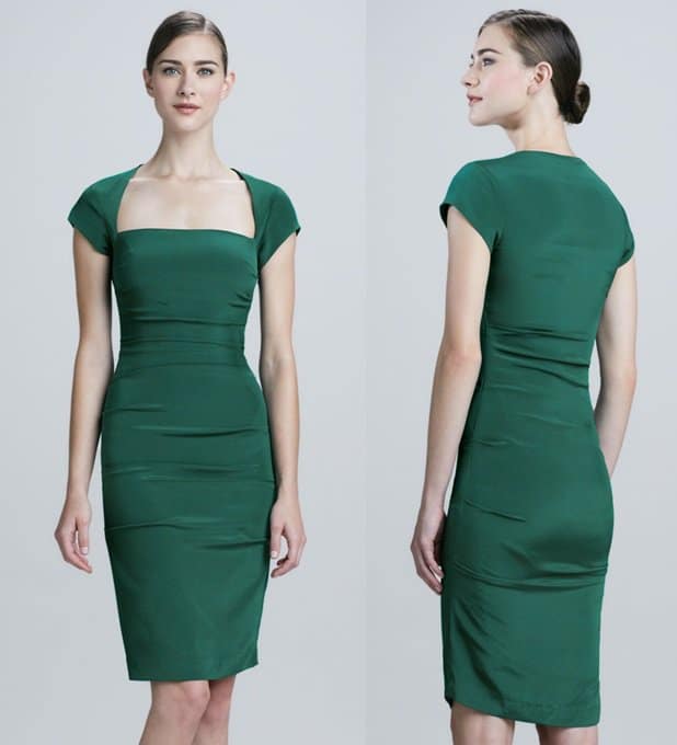 Nicole Miller Square Neck Cocktail Dress