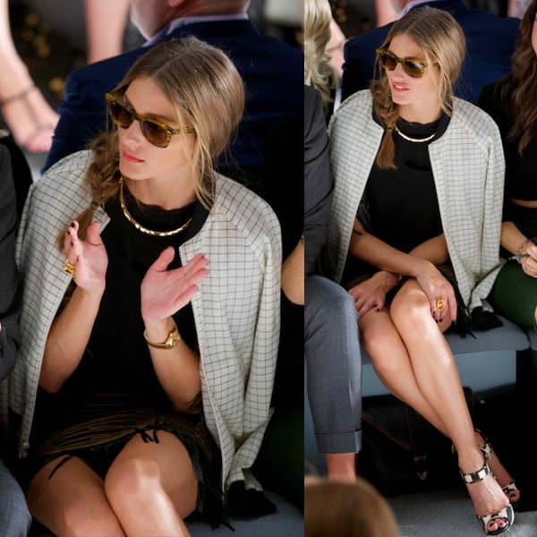 Olivia Palermo at the Dennis Basso show during the New York Spring/Summer 2014 Fashion Week in New York on September 10, 2013