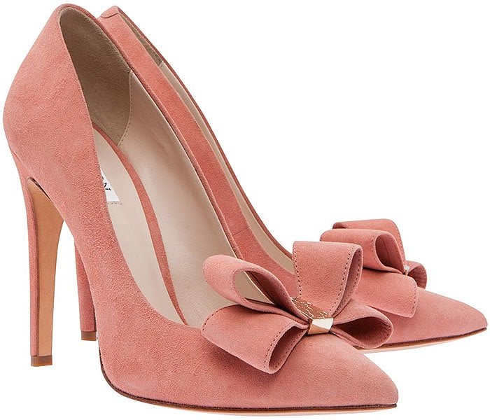 Oroton "Sepia" Suede Bow Pumps