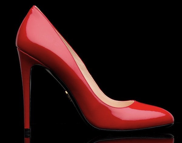 Prada red patent pumps