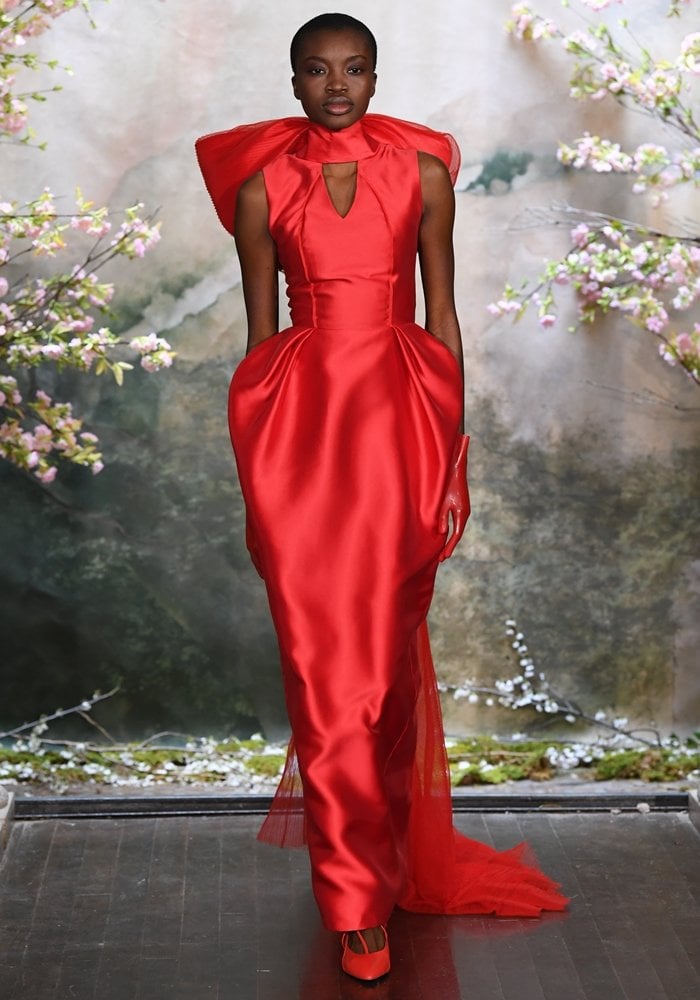 Red wedding dress by Tran Phuong My presented during New York Bridal Fashion Week Spring/Summer 2020