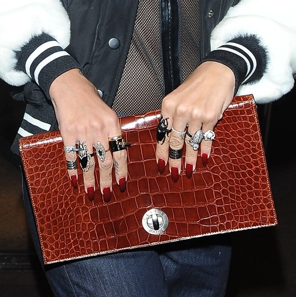 Rihanna's vintage Celine clutch made from exotic crocodile leather