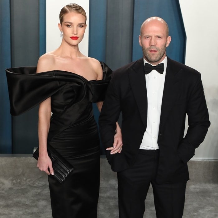 Rosie Huntington-Whiteley and Jason Statham attend the 2020 Vanity Fair Oscar Party