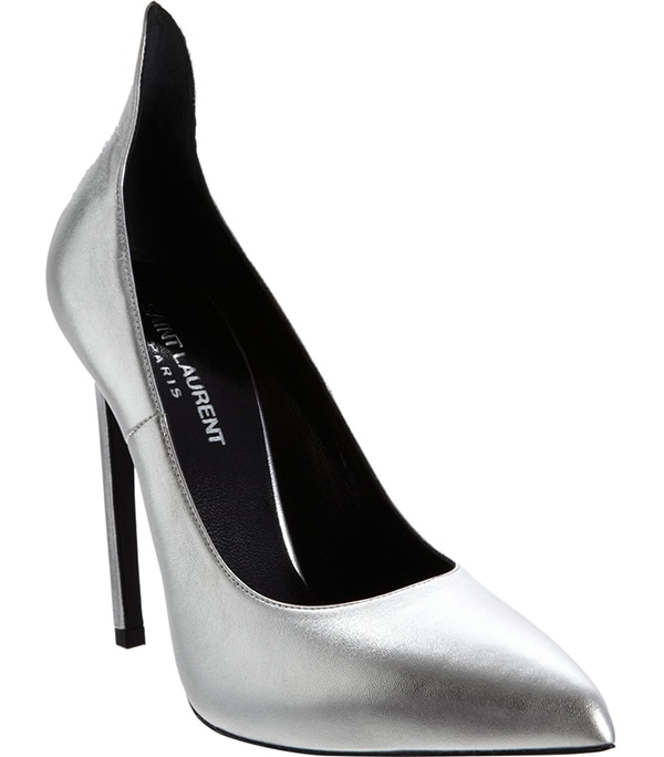 Saint Laurent Thorn Pumps Silver