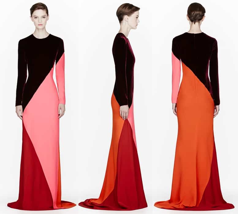 Stella McCartney Colorblocked Velvet Gown