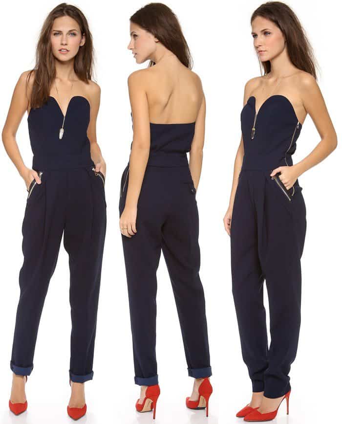 Three Floor Sky High Jumpsuit showcased as a versatile celebrity favorite