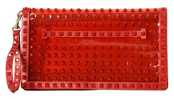 Valentino Rockstud Rouge Patent Clutch