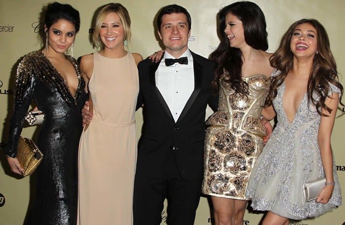 Vanessa Hudgens, Ashley Tisdale, Josh Hutcherson, Selena Gomez and Sarah Hyland at the Warner Bros. and InStyle Golden Globe Awards After Party