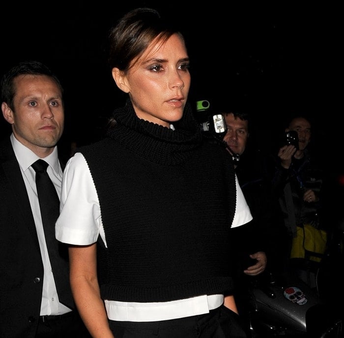 Victoria arriving at a dinner hosted by British Vogue in London