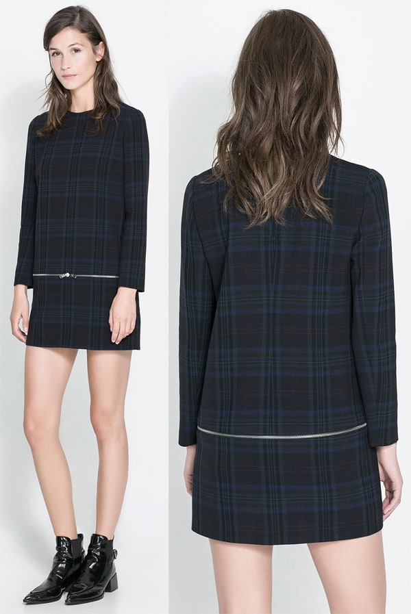 Zara Checked Dress With Zips