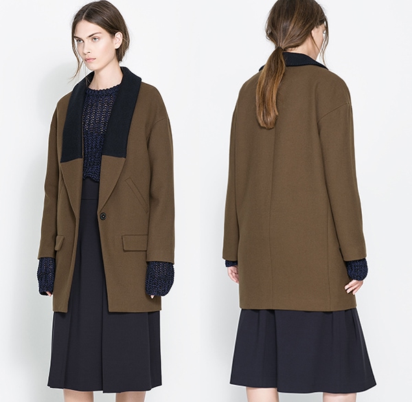 Zara Coat with Knitted Lapel
