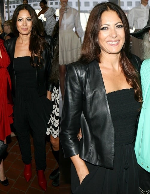 Designer Catherine Malandrino rocked a sleek all-black ensemble during the 2014 Mercedes-Benz Fashion Week