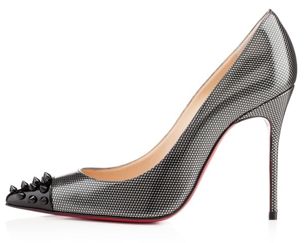 Christian Louboutin Geo Pumps in Gray Patent Leather