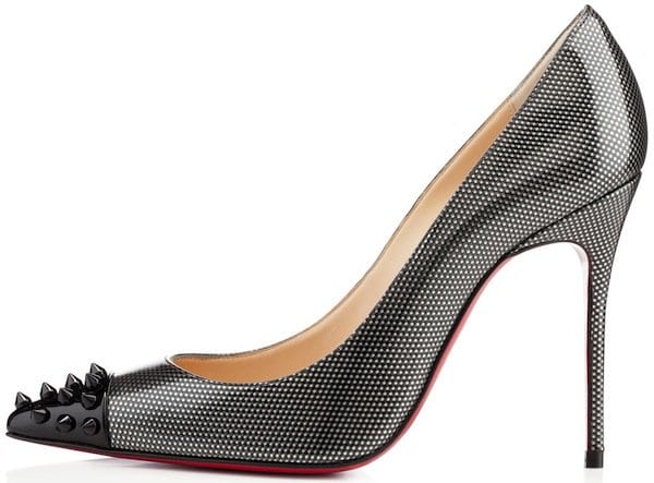 Christian Louboutin Geo Pumps in Gray Patent Leather