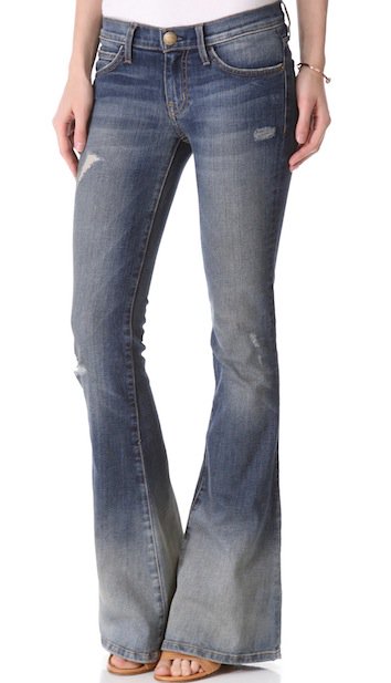 Current/Elliott "The Low Bell" Flare Jeans in Homestead Destroy