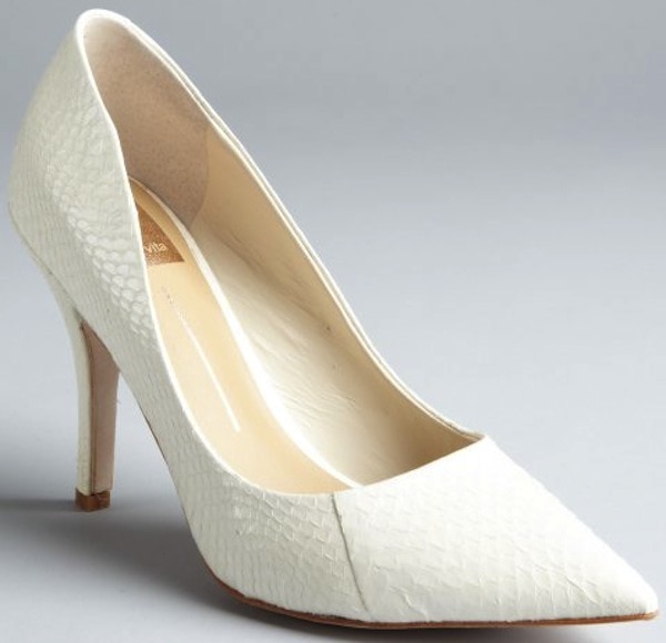 Dolce Vita White Snakeskin 'Sue' Pumps