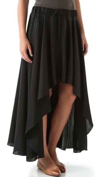 Enza Costa Hi-Lo Skirt in Black