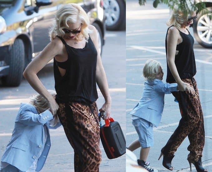 Gwen Stefani taking son Zuma to school in Los Angeles, California, on September 16, 2013, amid pregnancy rumors