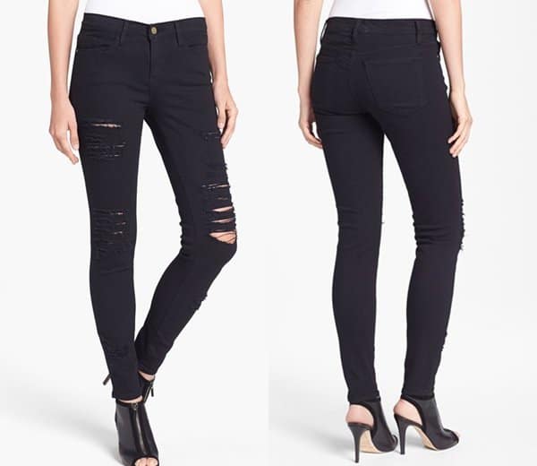 Frame Denim "Le Color Rip" Skinny Jeans