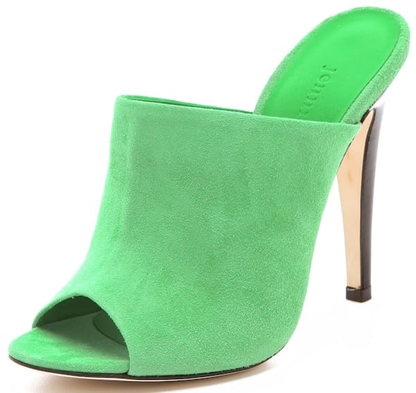 Jenni Kayne Suede Mule Heels in Seafoam