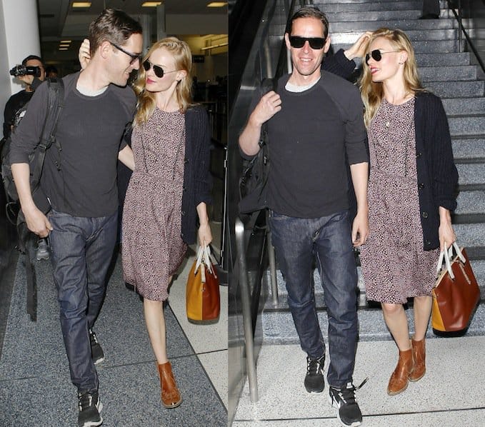 Newlyweds Kate Bosworth and Michael Polish arriving at LAX in Los Angeles, California, on September 3, 2013