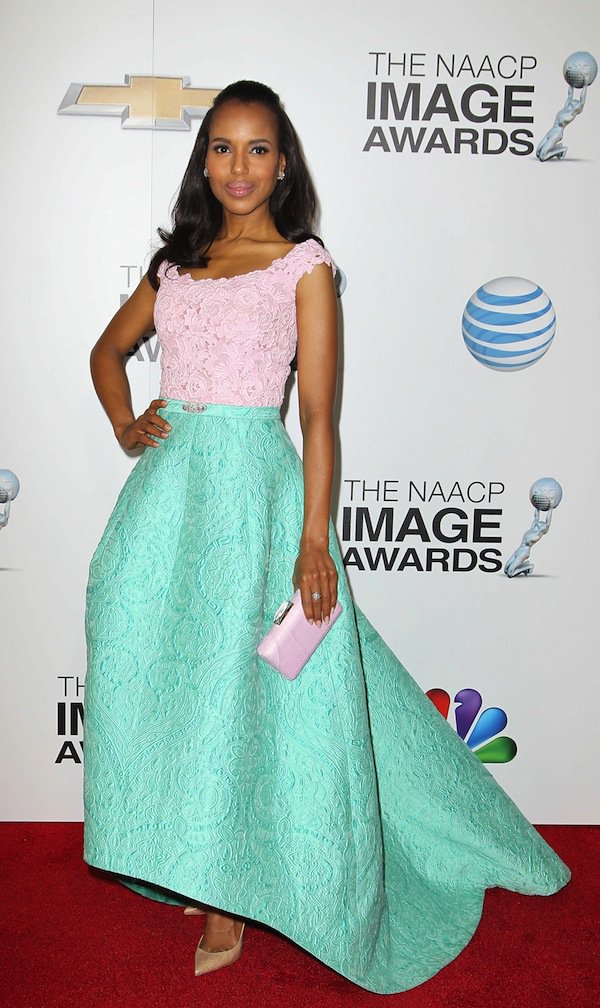 Kerry Washington looks like a delightful confectionary treat at the 44th Annual NAACP Image Awards at the Shrine Auditorium in Los Angeles, California, on February 1, 2013