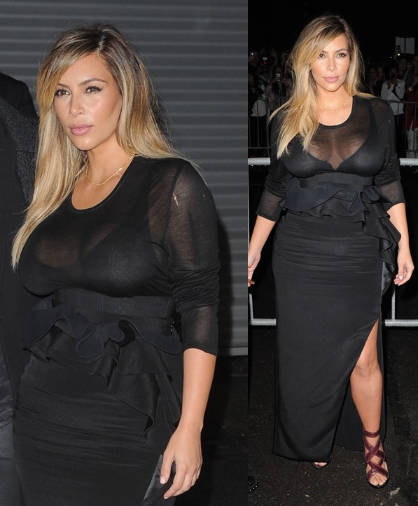 Kim Kardashian at the Givenchy Spring 2014 presentation during Paris Fashion Week in France on September 29, 2013