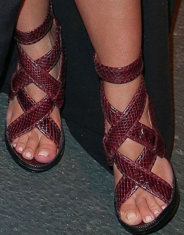 Kim Kardashian displays her feet in Givenchy sandals
