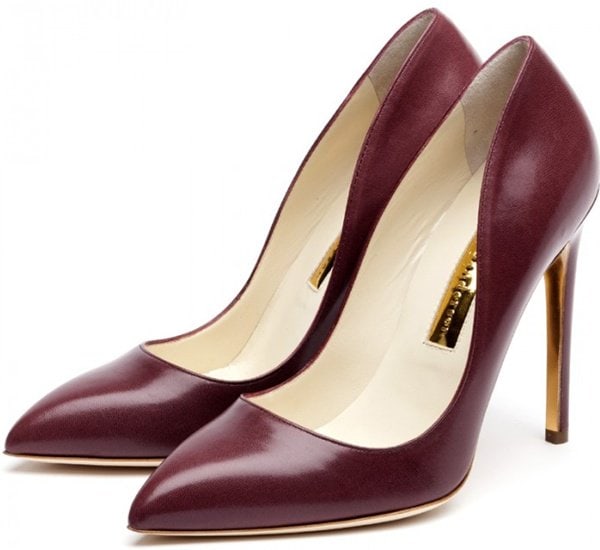 Rupert Sanderson 'Elba' Pumps in Wine Kid Leather