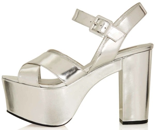 Topshop Silver "Lawson" Metallic Platforms