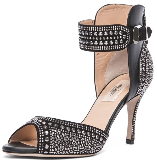 Valentino Microstud Sandals in Black