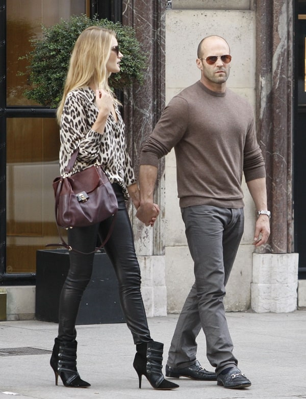 Rosie Huntington-Whiteley spotted out and about with Jason Statham in Paris during Paris Fashion Week