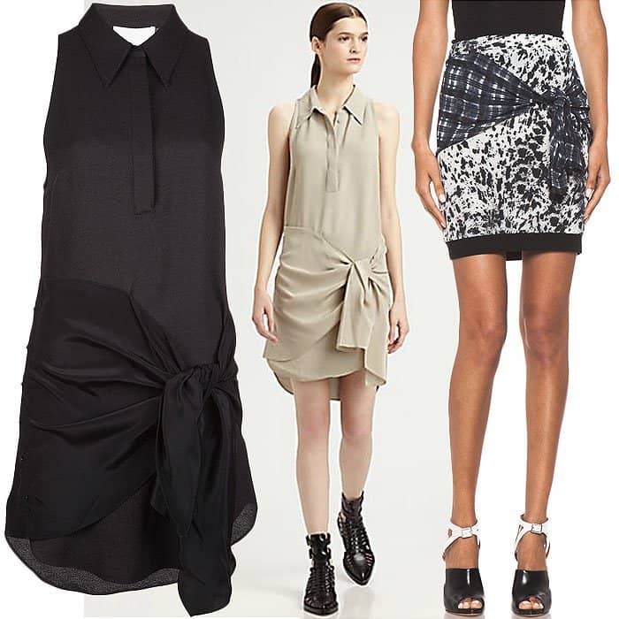 3.1 Phillip Lim Shirtdress / 3.1 Phillip Lim Moss Crepe Shirtdress / 3.1 Phillip Lim Skirt with Shirt Sleeve Ties