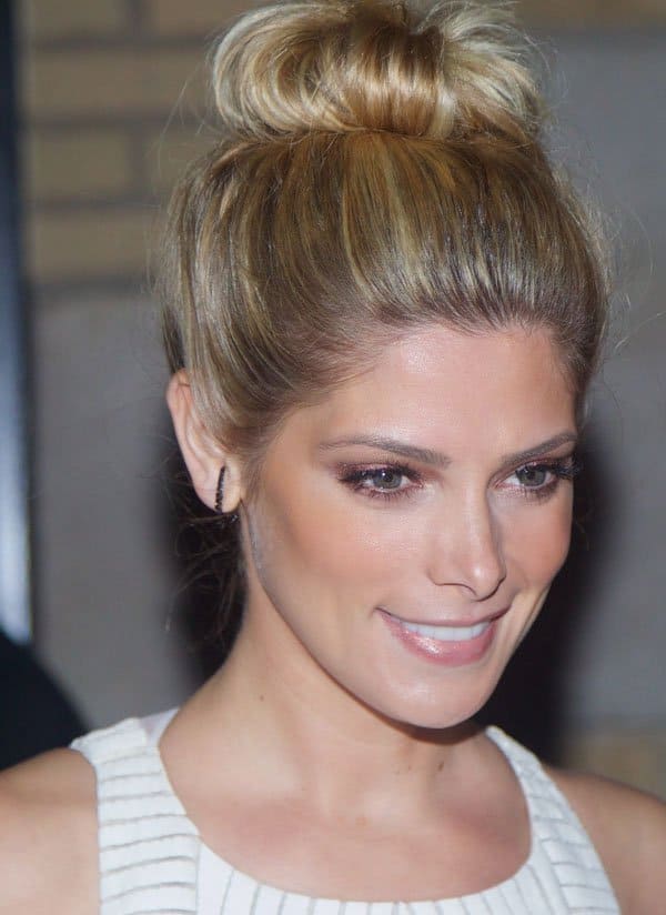 Ashley Greene wore her hair up in a sweet-looking bun