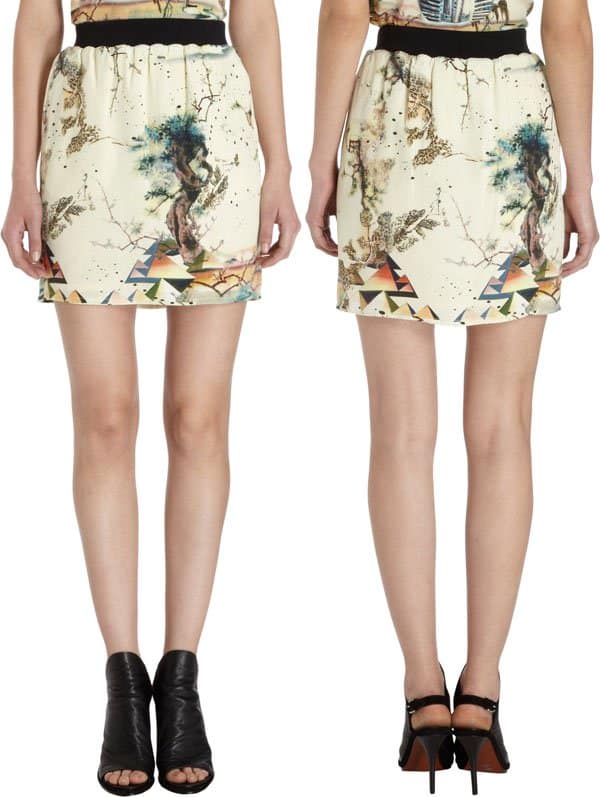 Balenciaga Spinx Print Mini Skirt