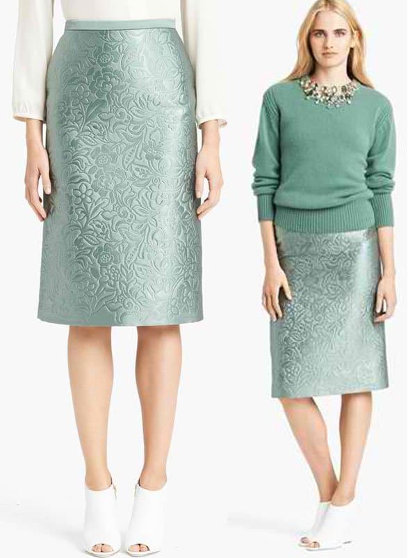 Burberry Prorsum Embossed Pencil Skirt