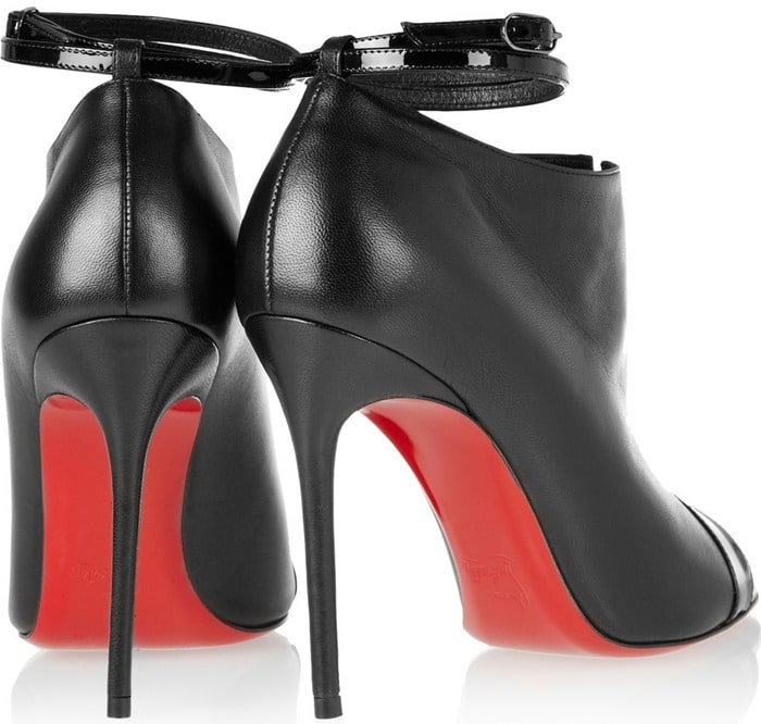 Christian Louboutin Black Diptic 100 Leather Ankle Boots