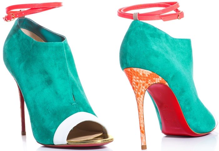 Christian Louboutin Green 'Diptic' Ankle Boot