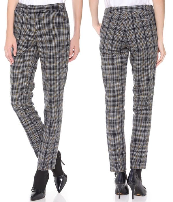 These slim, straight-leg Creatures of the Wind trousers have sophisticated, vintage appeal in wool houndstooth tweed