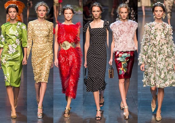 Models walk the runway showcasing Dolce & Gabbana's Spring/Summer 2014 collection at Milan Fashion Week