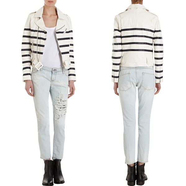 Each x Other Striped Biker Jacket