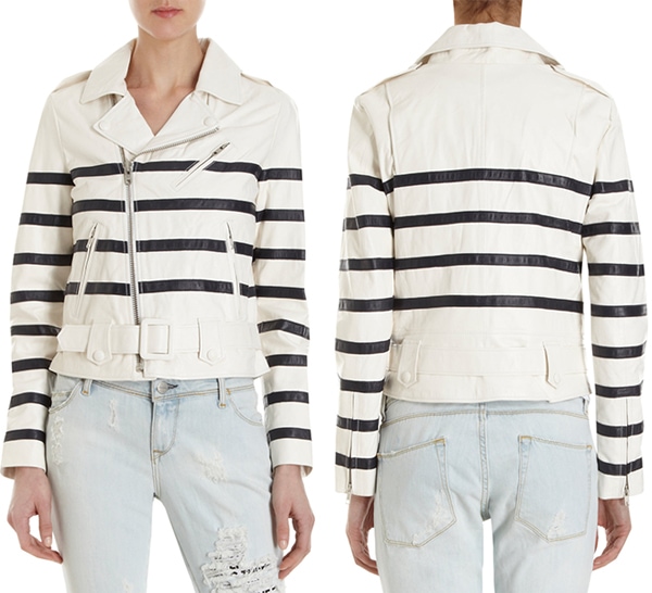 Each x Other Striped Biker Jacket