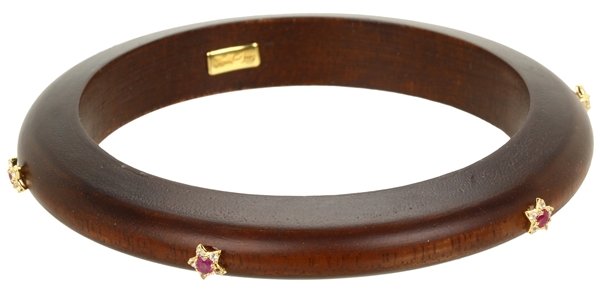 Elizabeth and James Victorian Star Small Wooden Bangle